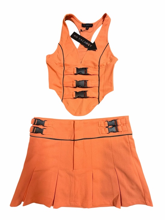 Dolls Kill Dresses & Skirts - Dolls Kill apricot across the club Buckle Crop Top & skirt set